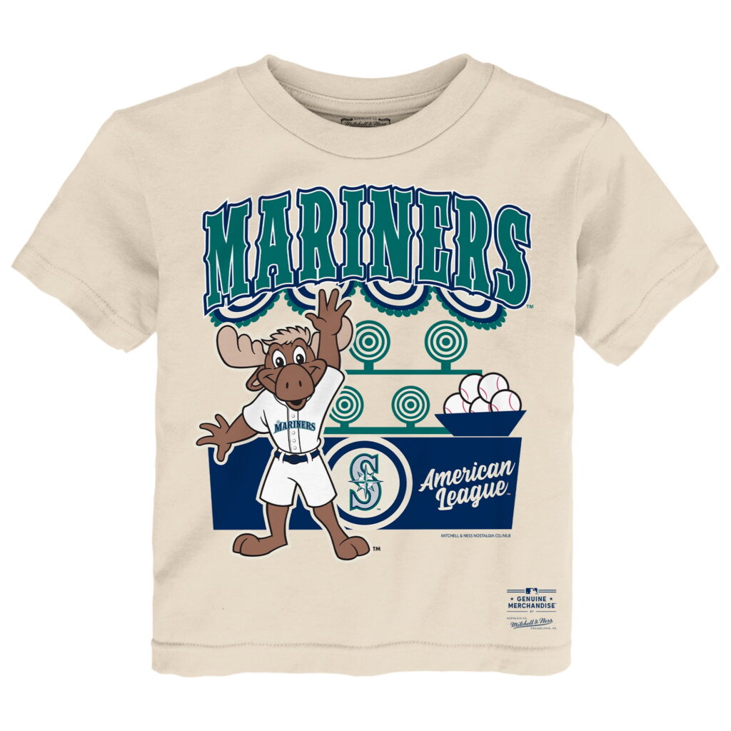Mitchell & Ness Toddler Seattle Mariners Step Back Up T-Shirt (Cream, 2T) 8tqxf