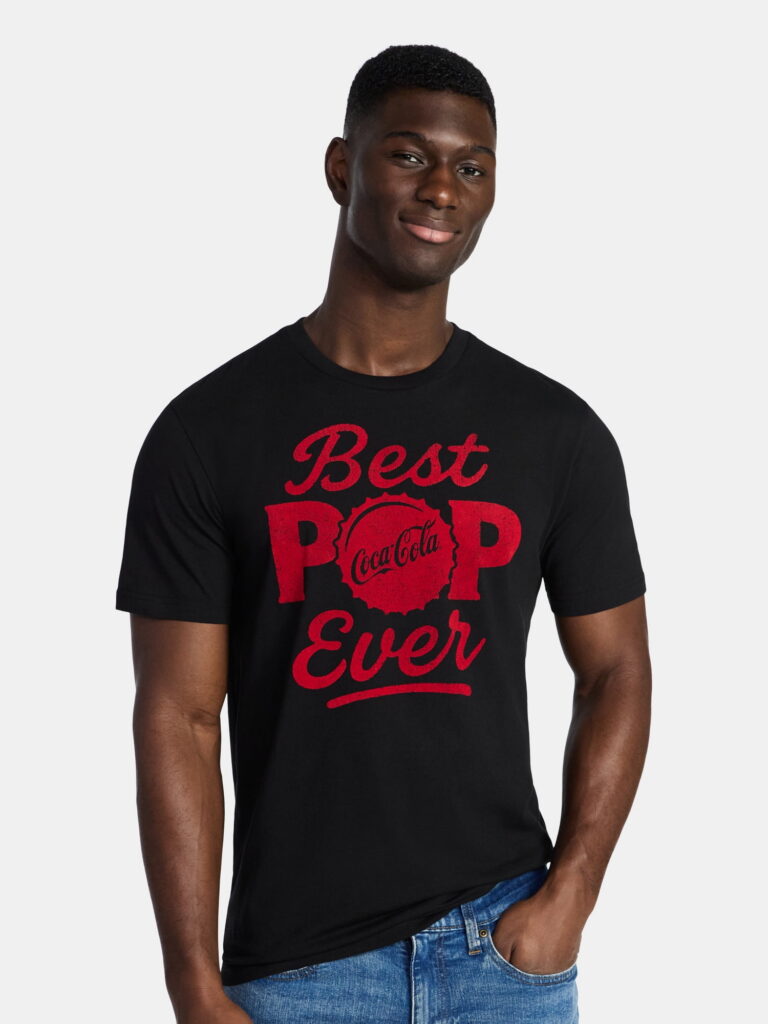 Coca-Cola Men's Graphic Crewneck T-Shirt (Black, XS-5XL) en8gi