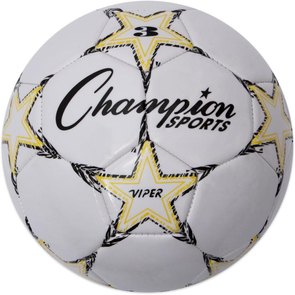 Champion Sports Viper Soccer Ball (White, Size 4) jykfb