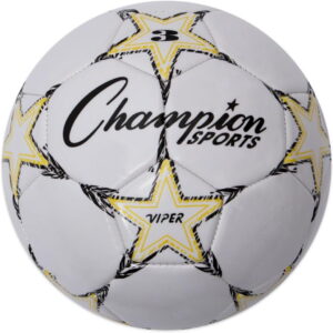 Champion Sports Viper Soccer Ball (White, Size 4) jykfb