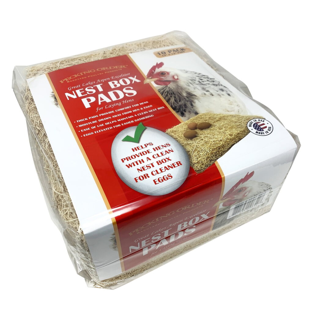 Pecking Order Chicken Nest Box Pads, Aspen Excelsior Wood Fiber Liners (Brown, 20 Pack, 13 in x 13 in) f2wwj