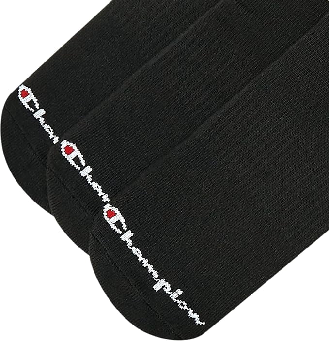 Champion Men's Performance Cushion Crew Socks Moisture-Wicking Athletic Gear (Black, 5-Pack) ivcp4