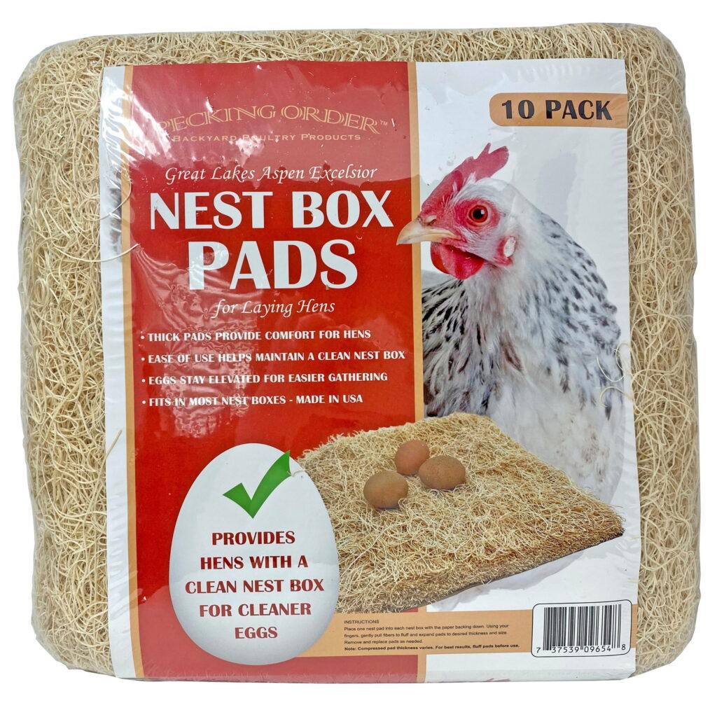 Pecking Order Chicken Nest Box Pads, Aspen Excelsior Wood Fiber Liners (Brown, 20 Pack, 13 in x 13 in) f2wwj