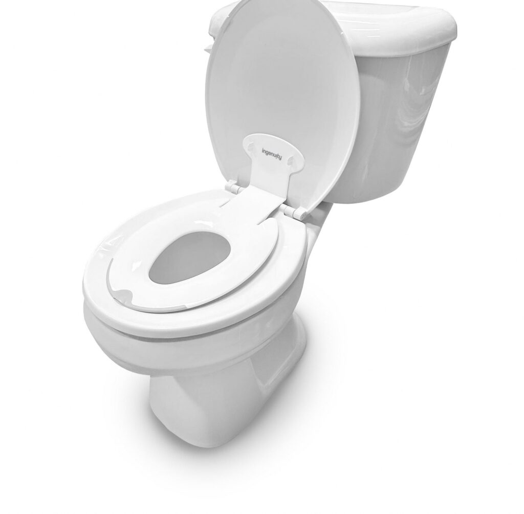 Ingenuity Flip & Sit Potty Seat for Toddler Toilet Training (White, 4.7 in x 10.0 in x 15.1 in) wxexf