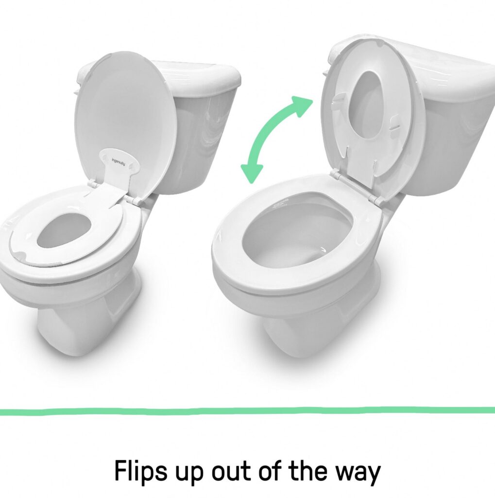 Ingenuity Flip & Sit Potty Seat for Toddler Toilet Training (White, 4.7 in x 10.0 in x 15.1 in) wxexf