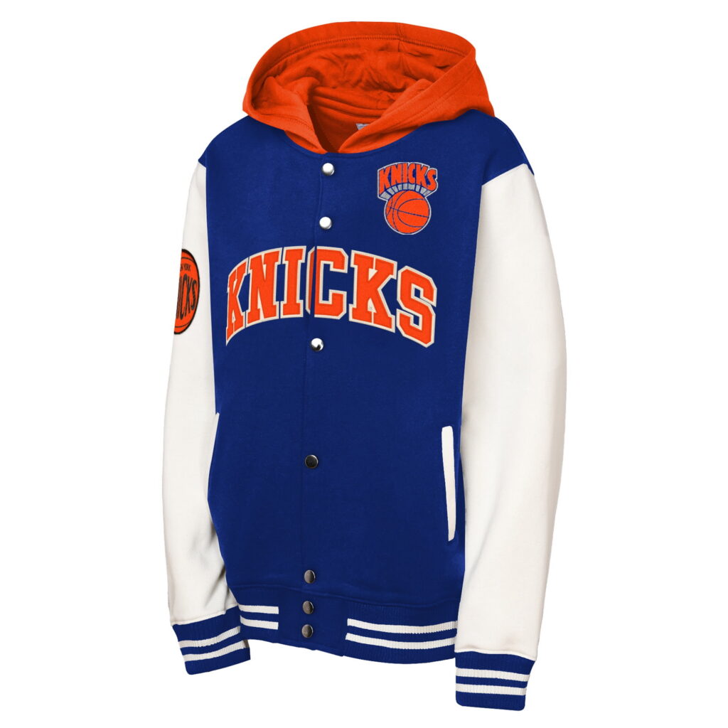 Mitchell & Ness New York Knicks Preschool Courtside Fleece Full-Snap Jacket (Blue, 4T) h827m