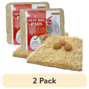 Pecking Order Chicken Nest Box Pads, Aspen Excelsior Wood Fiber Liners (Brown, 20 Pack, 13 in x 13 in) f2wwj