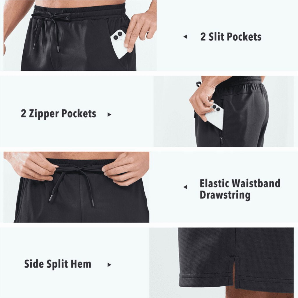 NORTHYARD Men's Athletic Basketball Shorts with Pockets Quick-Dry Workout Gym Apparel (Black, Large) rcxsf