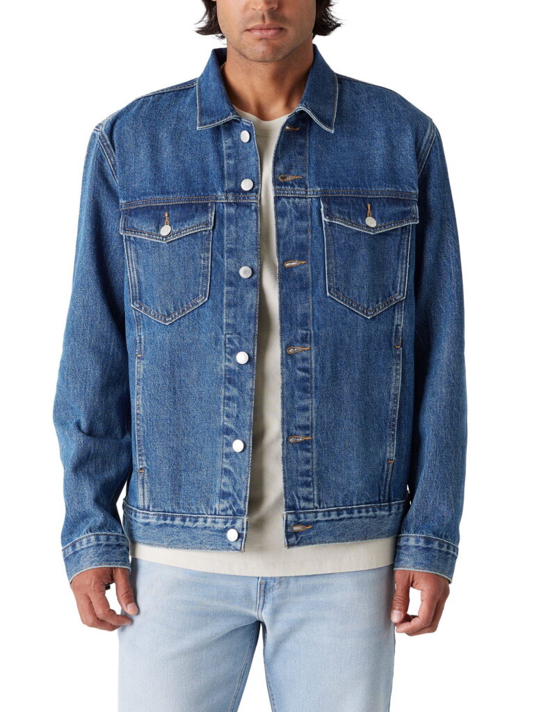 Levi Strauss Signature Men's Original Trucker Jacket (Blue, L) dj3hx