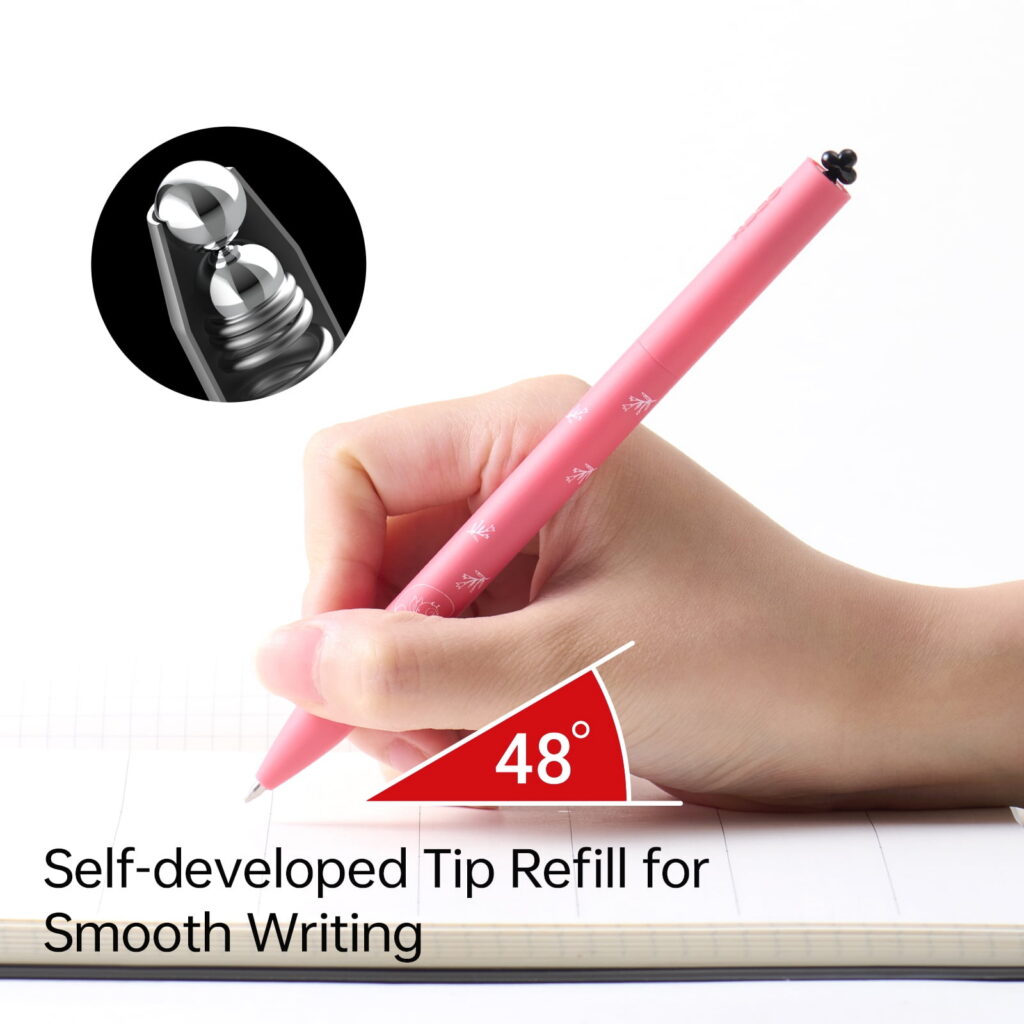 Kaco FIRST Gel Pens Wonderland Garden Series Smooth Writing Quick-Dry Ink (Black, 4 Pack, 0.02 in) meiui