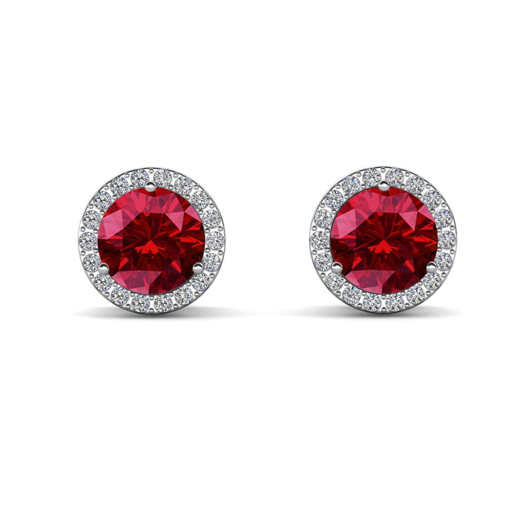 Cate & Chloe Royal January Birthstone Earrings with Swarovski Crystals (White Gold Plated, 0.31 in x 0.31 in) ugzqh