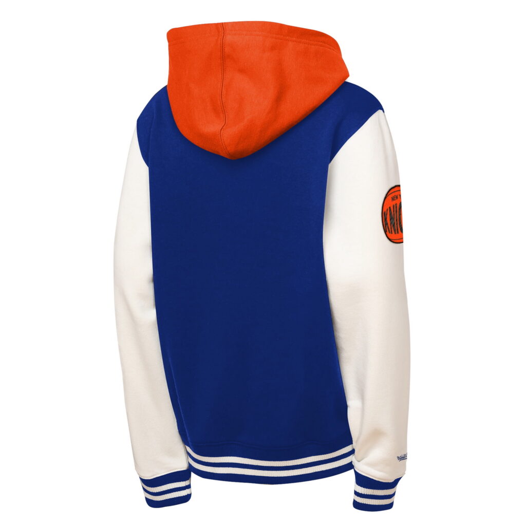 Mitchell & Ness New York Knicks Preschool Courtside Fleece Full-Snap Jacket (Blue, 4T) h827m
