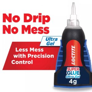 Loctite Super Glue Ultra Gel Control, Rubber Toughened Adhesive for Precision Repairs (Clear, 0.14 fl oz) knpjm