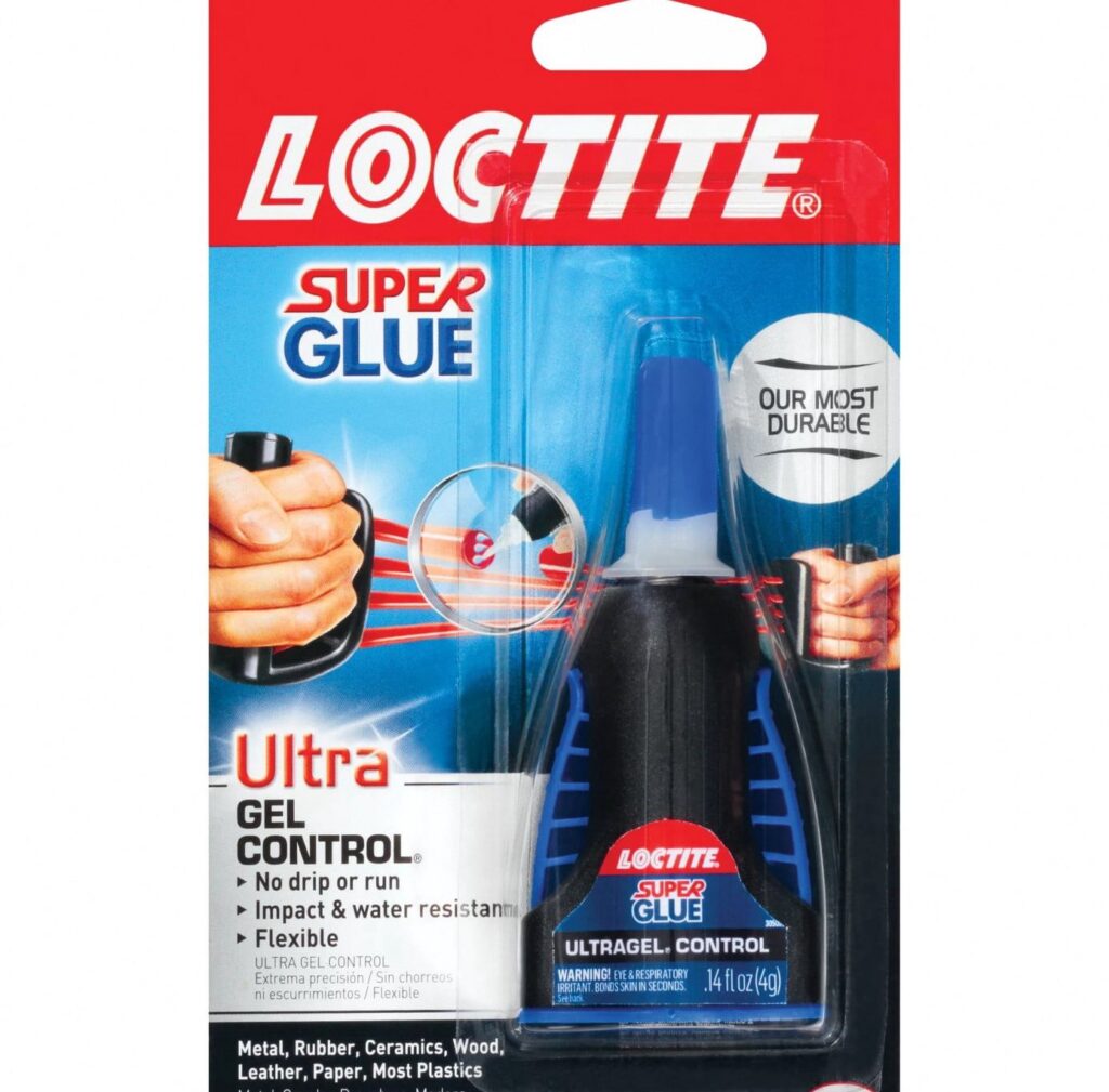 Loctite Super Glue Ultra Gel Control, Rubber Toughened Adhesive for Precision Repairs (Clear, 0.14 fl oz) knpjm