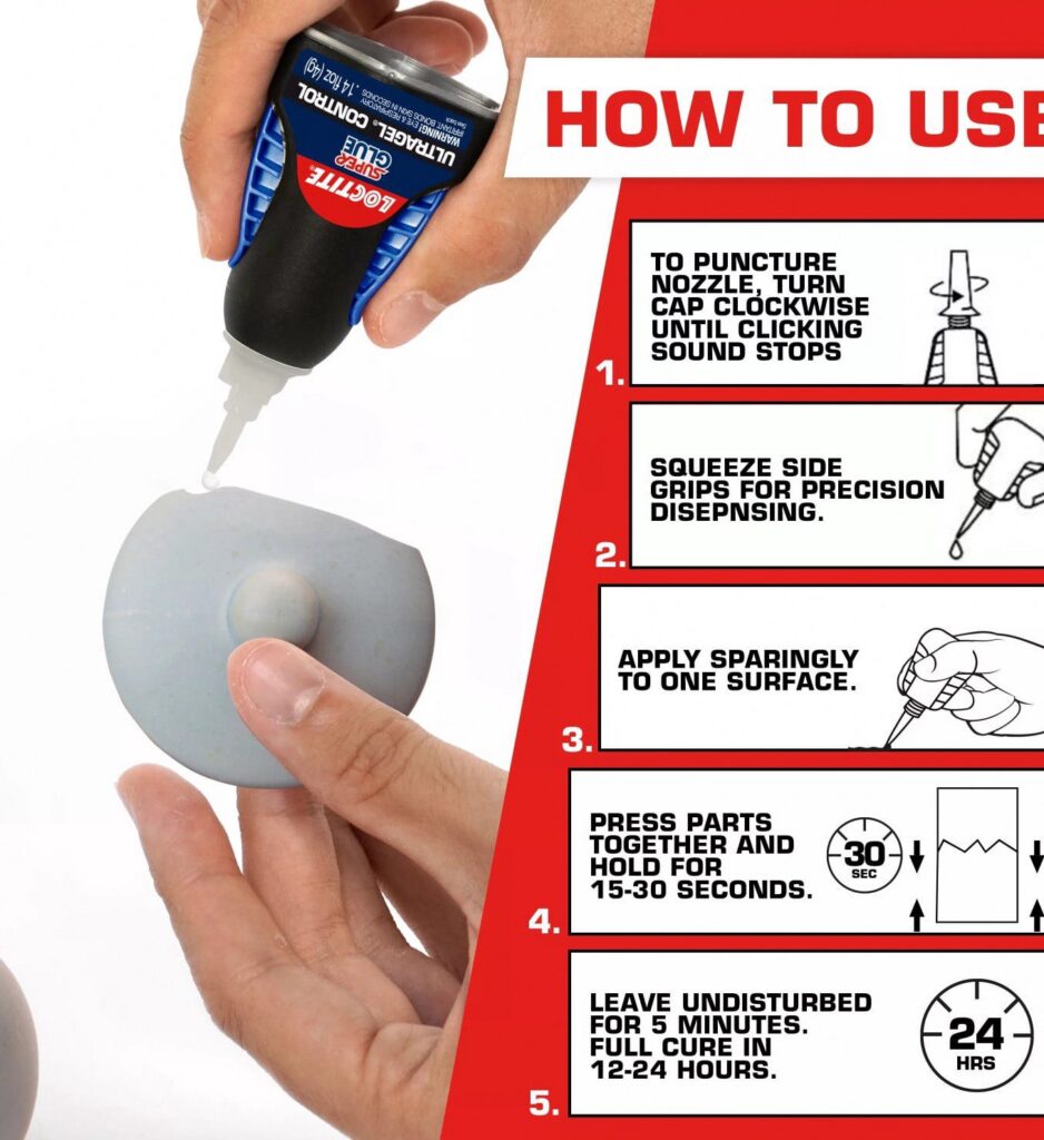 Loctite Super Glue Ultra Gel Control, Rubber Toughened Adhesive for Precision Repairs (Clear, 0.14 fl oz) knpjm