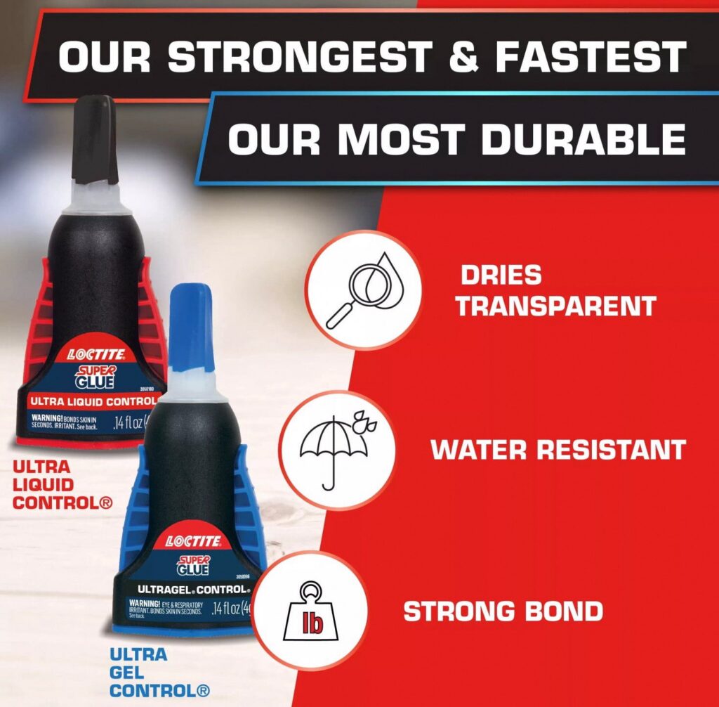 Loctite Super Glue Ultra Gel Control, Rubber Toughened Adhesive for Precision Repairs (Clear, 0.14 fl oz) knpjm