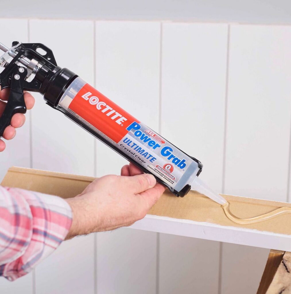 Loctite Power Grab Ultimate Construction Adhesive, Crystal Clear Finish, Heavy-Duty Bonding (Clear, 9 fl oz) mbk22