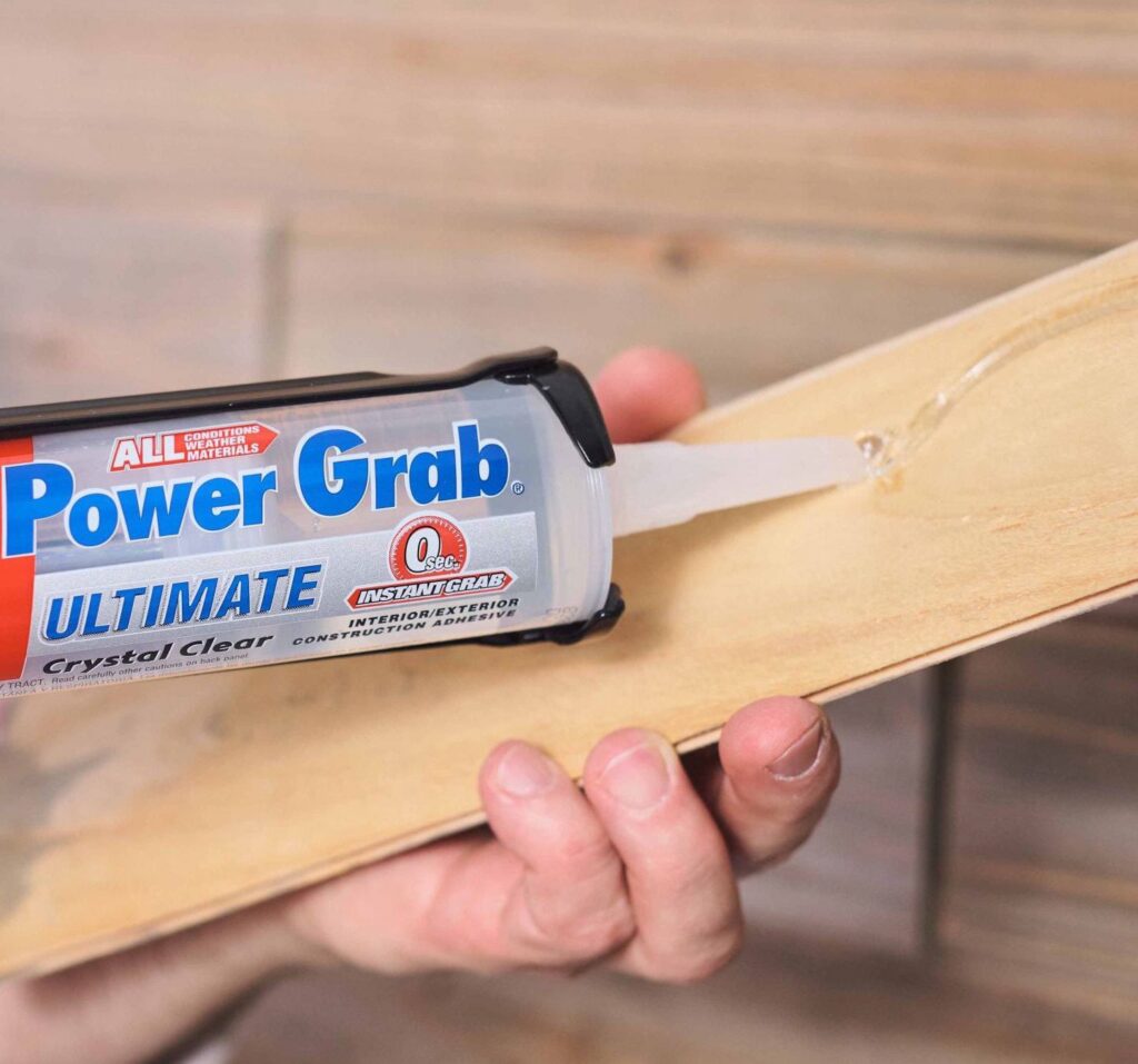 Loctite Power Grab Ultimate Construction Adhesive, Crystal Clear Finish, Heavy-Duty Bonding (Clear, 9 fl oz) mbk22