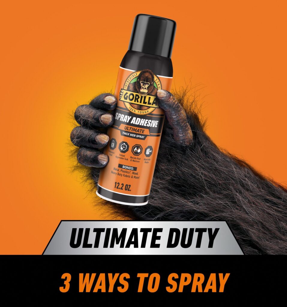 Gorilla Glue Heavy Duty Contact Adhesive Spray, High-Strength Multi-Surface Bonding (12.2 oz) 9n8y2