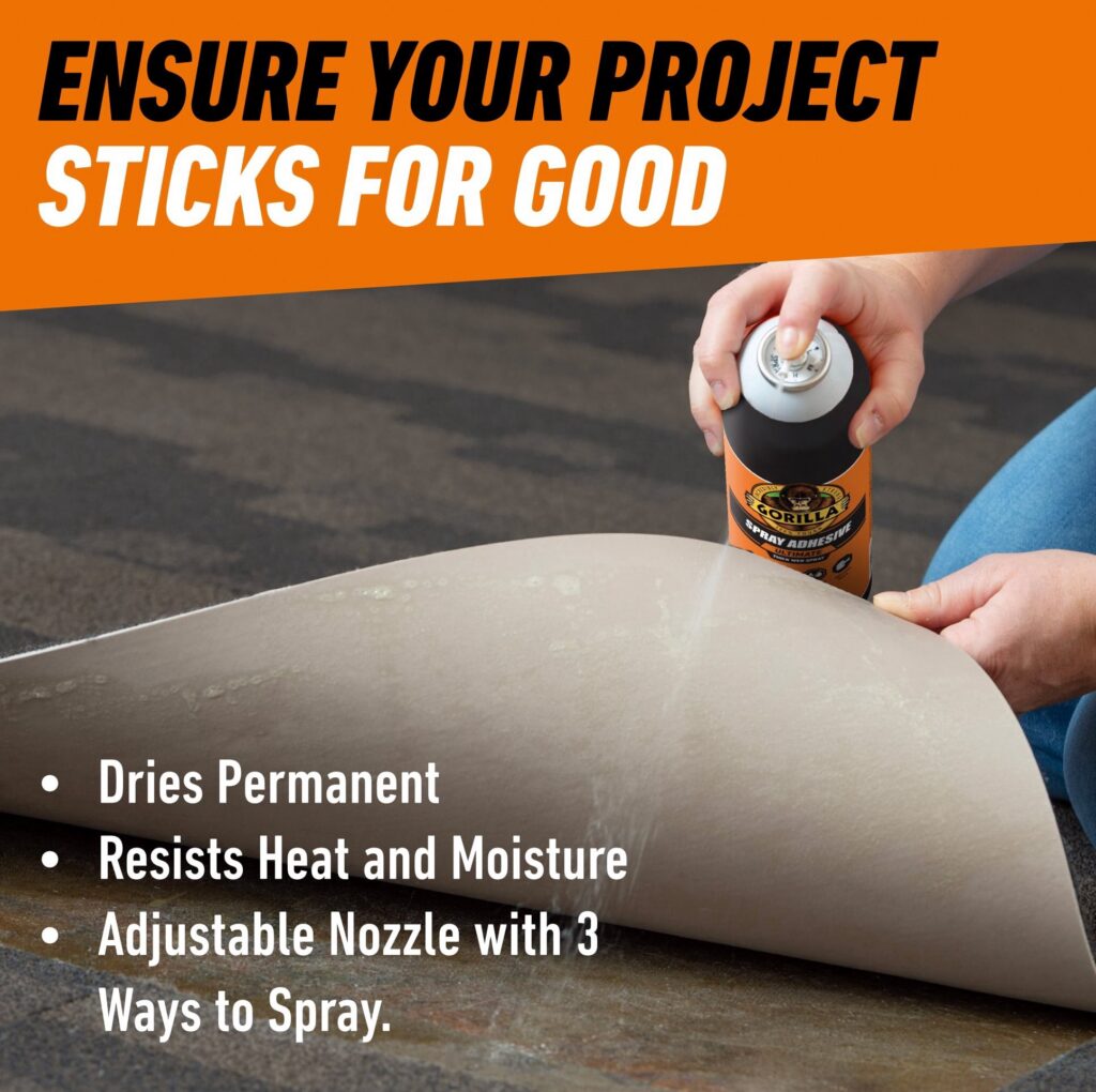 Gorilla Glue Heavy Duty Contact Adhesive Spray, High-Strength Multi-Surface Bonding (12.2 oz) 9n8y2