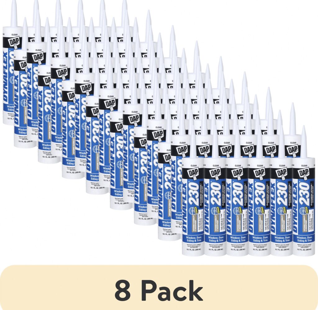 DAP Dynaflex 230 Premium Sealant Caulk (Clear, 8 Pack, 80.8 oz Total) dpczx