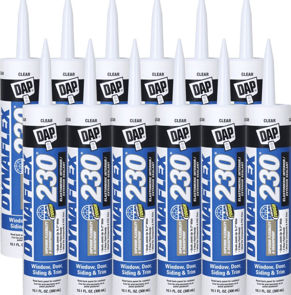 DAP Dynaflex 230 Premium Sealant Caulk (Clear, 8 Pack, 80.8 oz Total) dpczx
