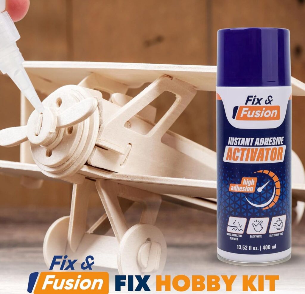 FIX & FUSION Cyanoacrylate Adhesive Activator Spray for Wood Plastic and Rubber (13.5 fl oz) razi7