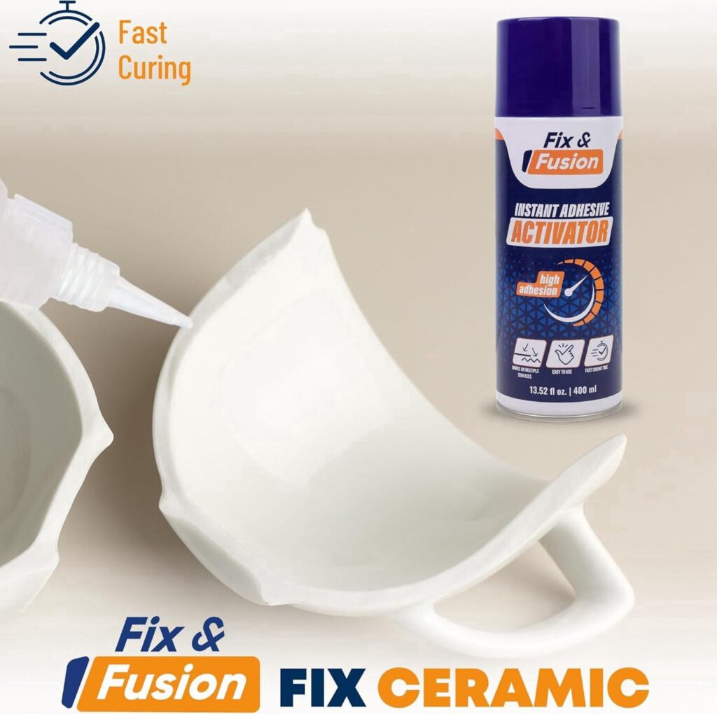 FIX & FUSION Cyanoacrylate Adhesive Activator Spray for Wood Plastic and Rubber (13.5 fl oz) razi7