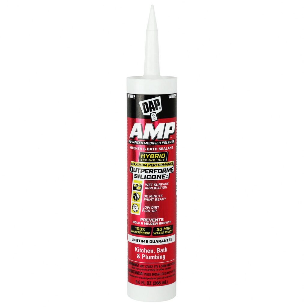DAP AMP Kitchen and Bath Sealant (White, 9 oz) 8aapx