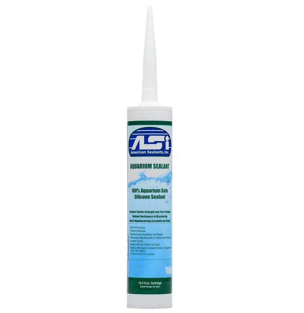 ASI Aquarium Silicone Sealant Waterproof Adhesive for Glass Tanks (Clear, 10.2 oz) bk2me