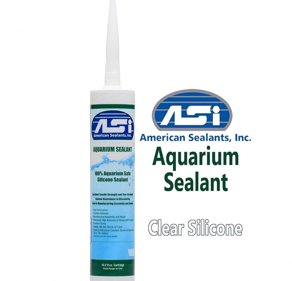 ASI Aquarium Silicone Sealant Waterproof Adhesive for Glass Tanks (Clear, 10.2 oz) bk2me