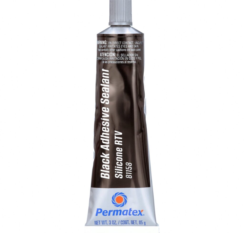 Permatex Black Silicone Adhesive Sealant (Black, 3 oz) 7c4in
