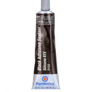 Permatex Black Silicone Adhesive Sealant (Black, 3 oz) 7c4in