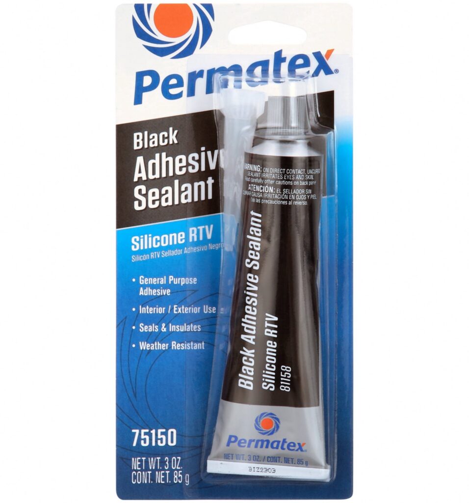 Permatex Black Silicone Adhesive Sealant (Black, 3 oz) 7c4in