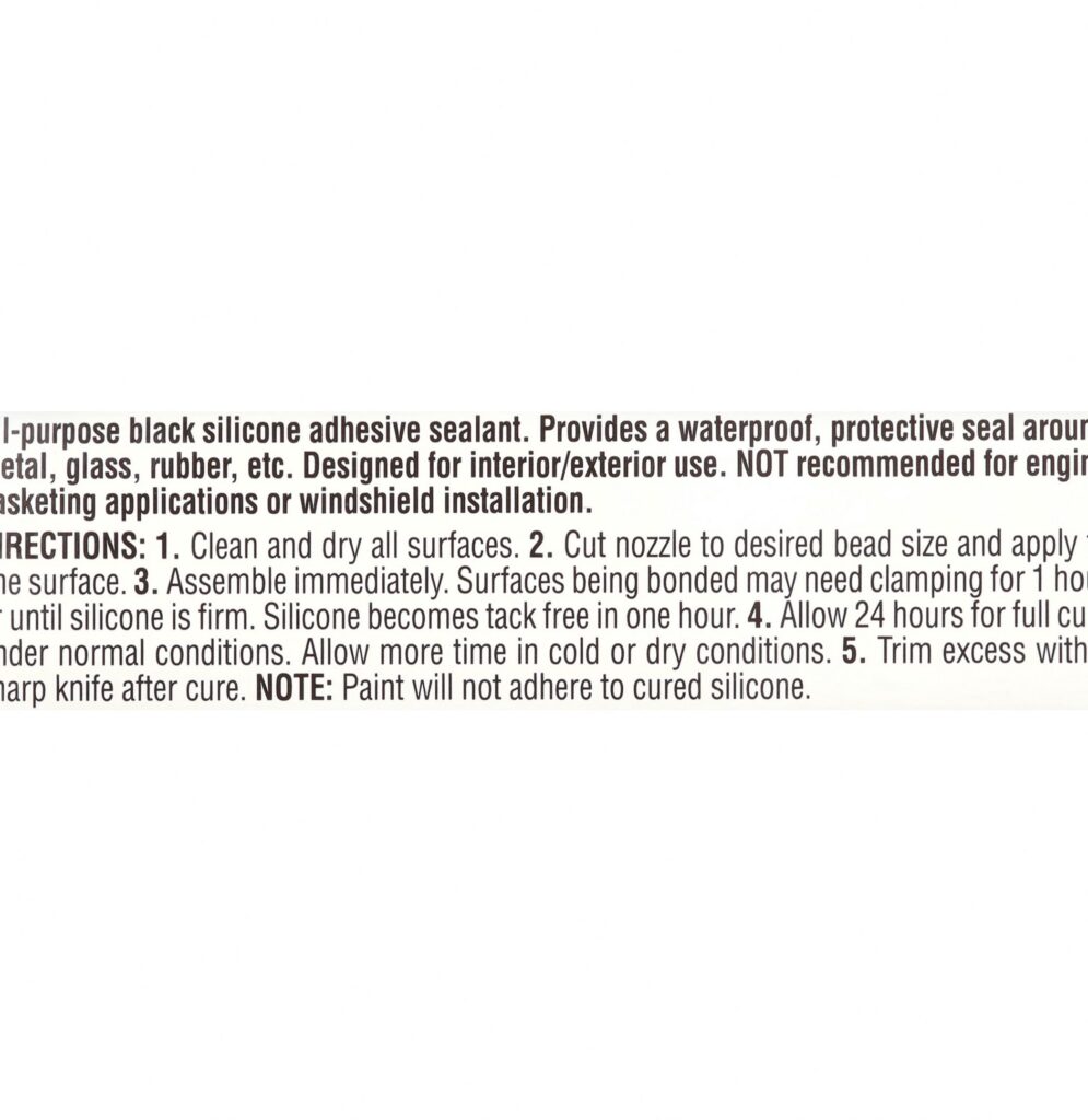 Permatex Black Silicone Adhesive Sealant (Black, 3 oz) 7c4in