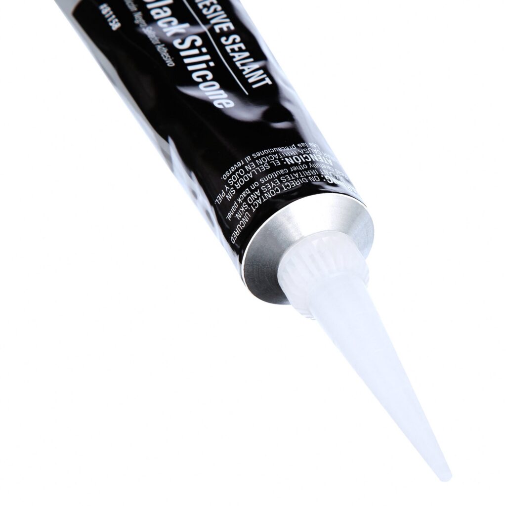 Permatex Black Silicone Adhesive Sealant (Black, 3 oz) 7c4in