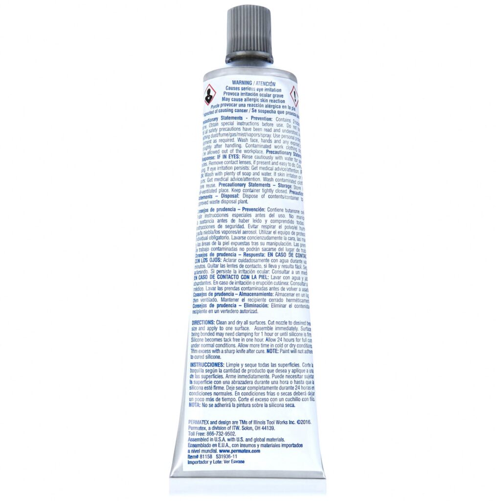 Permatex Black Silicone Adhesive Sealant (Black, 3 oz) 7c4in