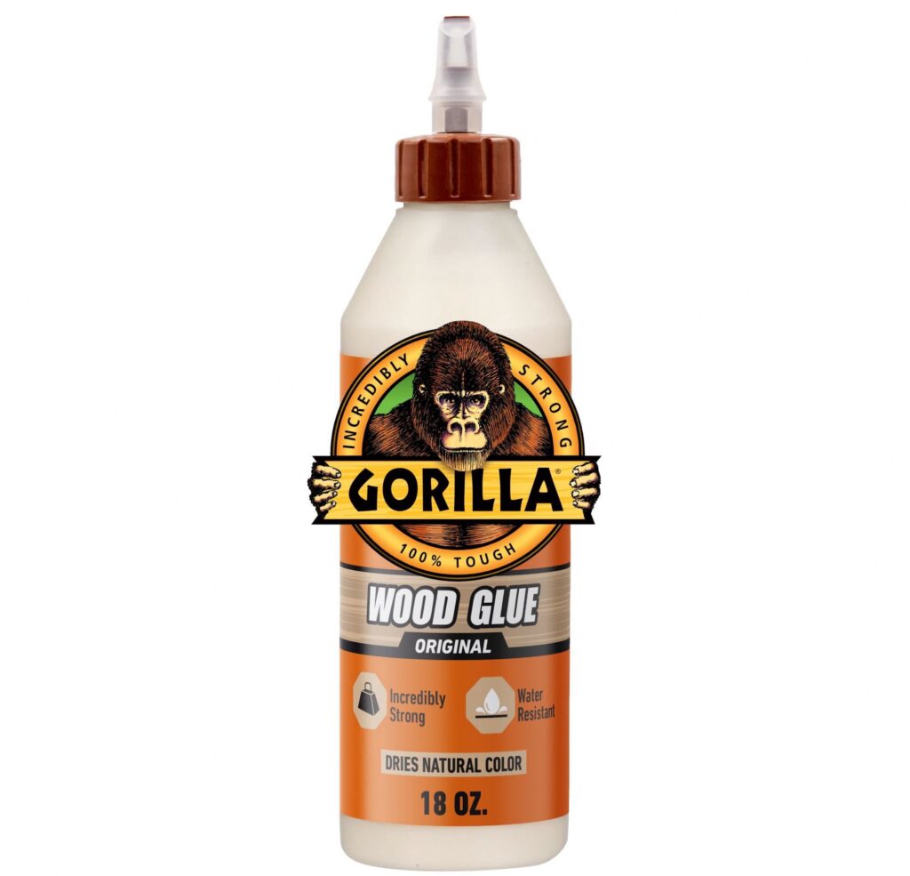 Gorilla Wood Glue, Premium Moisture Resistant Adhesive for Hardwood and Softwood (White, 18 oz) 6g2my