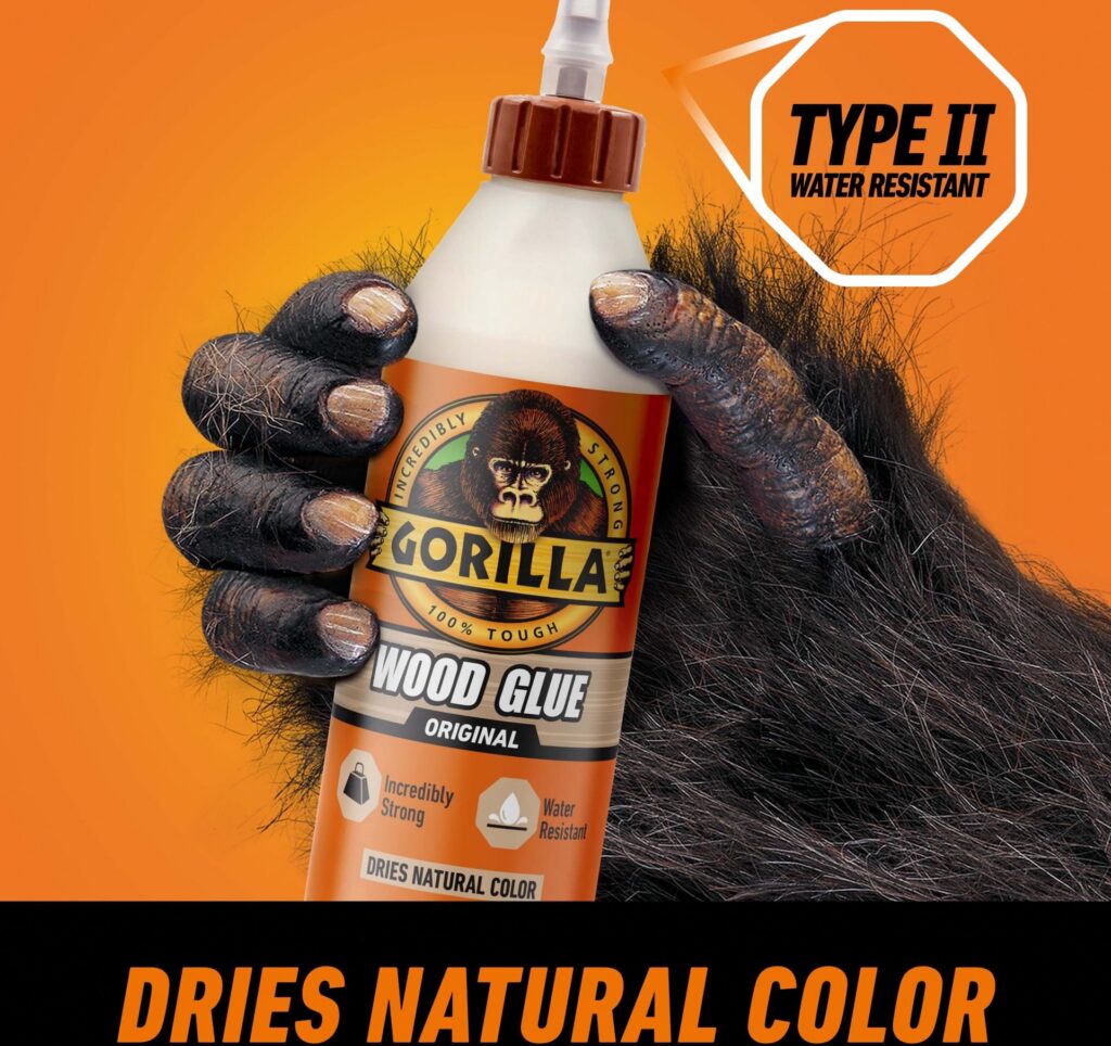 Gorilla Wood Glue, Premium Moisture Resistant Adhesive for Hardwood and Softwood (White, 18 oz) 6g2my