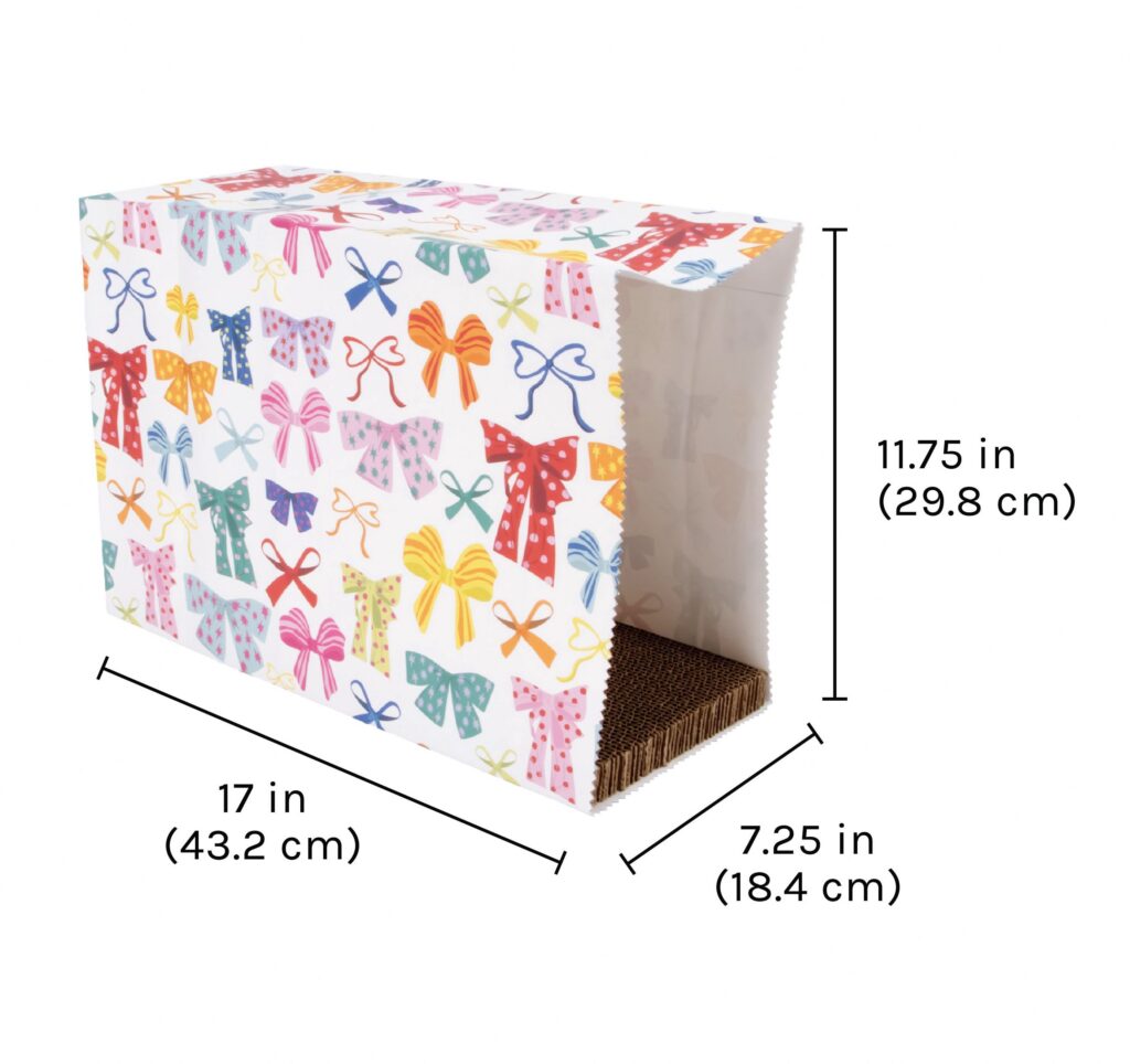 Kitty City Christmas Bows Cat Scratching Pad and Hideaway Paper Bag (Multicolored, One Size) dyhd9
