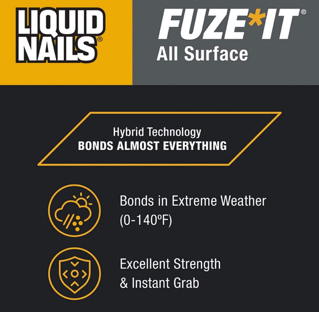 Liquid Nails Fuze-It All Surface Construction Adhesive (White, 5 oz) kqq2c