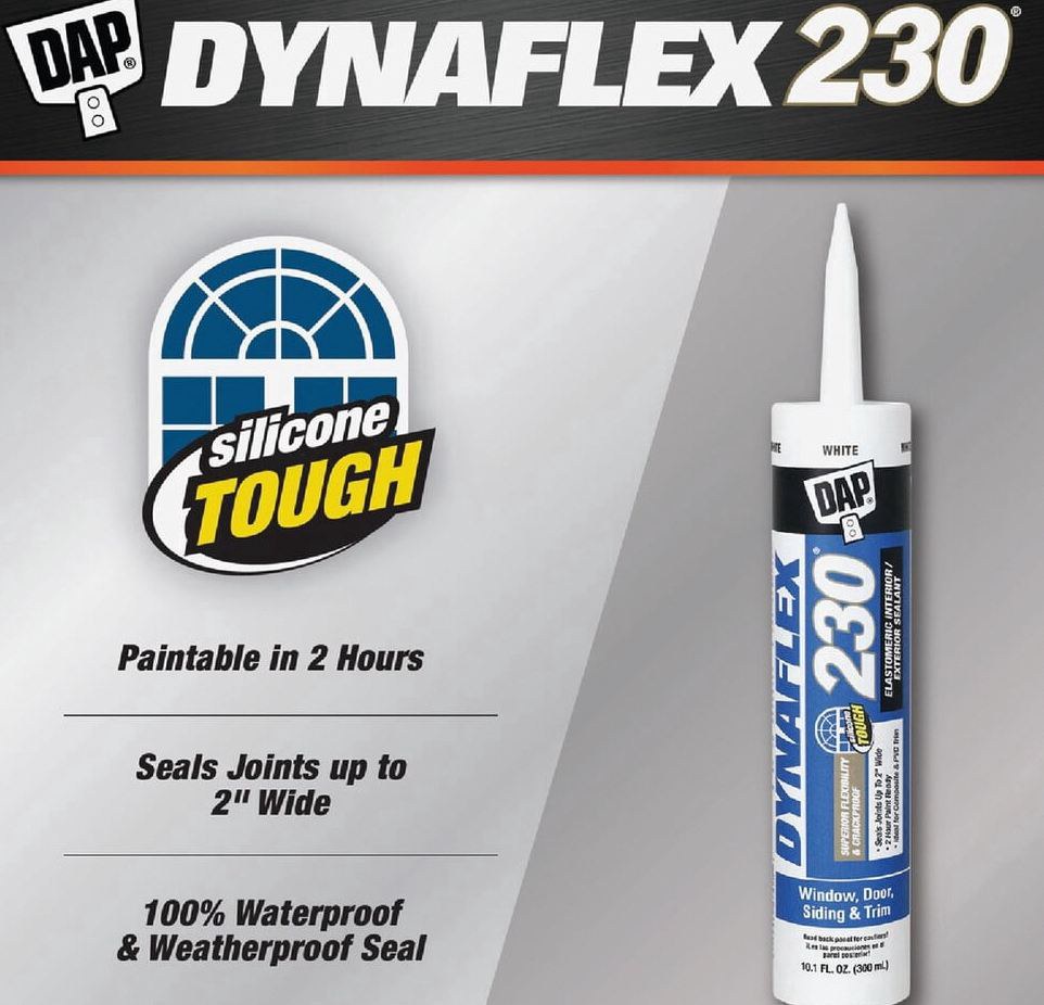 DAP Dynaflex 230 Premium Elastomeric Latex Sealant for Doors and Trim (White, 10.1 oz) wy925