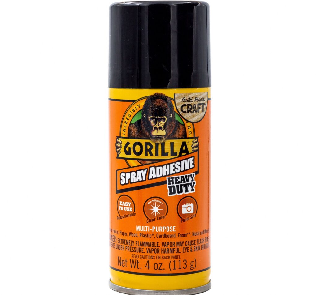 Gorilla Heavy Duty Spray Adhesive, Permanent & Repositionable Craft Glue (Clear, 4 fl oz) hqpjj