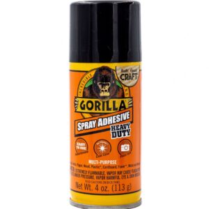 Gorilla Heavy Duty Spray Adhesive, Permanent & Repositionable Craft Glue (Clear, 4 fl oz) hqpjj
