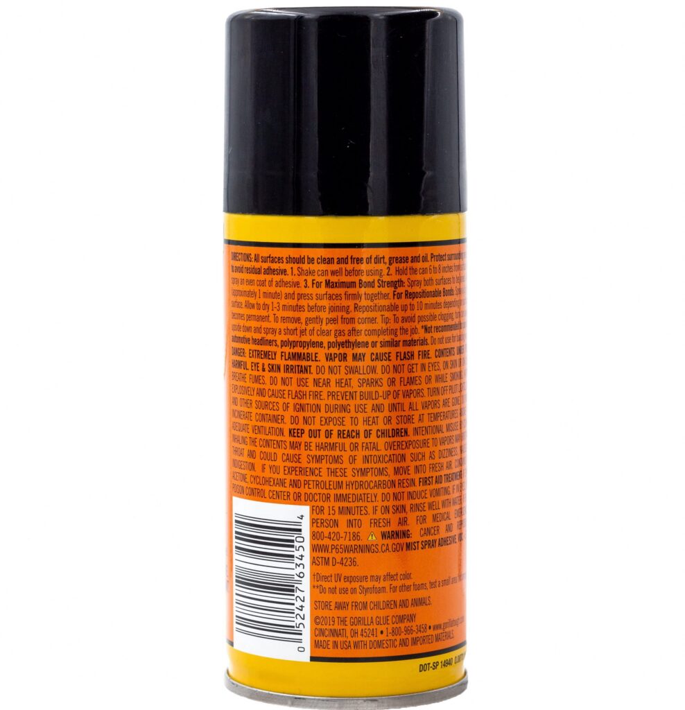 Gorilla Heavy Duty Spray Adhesive, Permanent & Repositionable Craft Glue (Clear, 4 fl oz) hqpjj