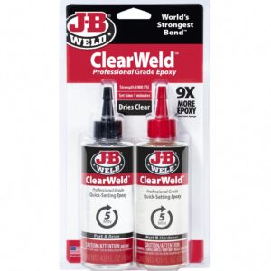 J-B Weld Clear Weld Epoxy Adhesive High-Strength Professional Formula (Clear, 8 fl oz) misis