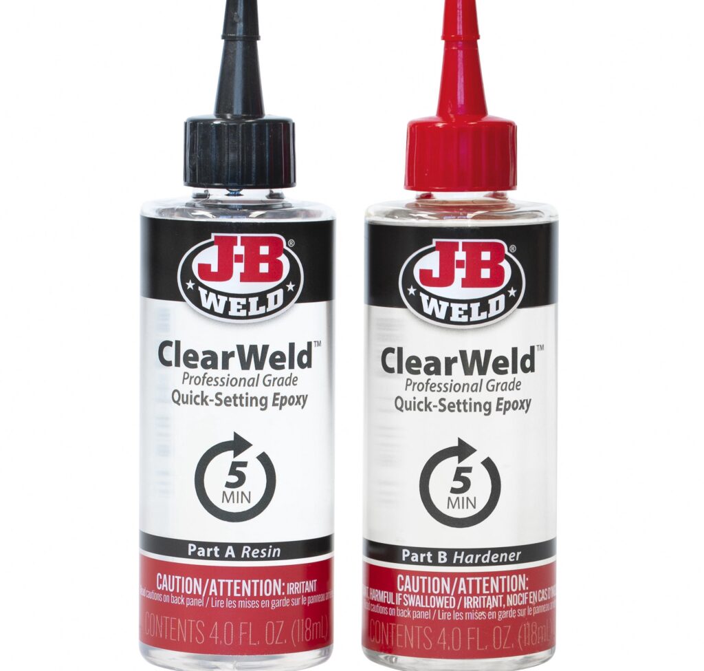J-B Weld Clear Weld Epoxy Adhesive High-Strength Professional Formula (Clear, 8 fl oz) misis