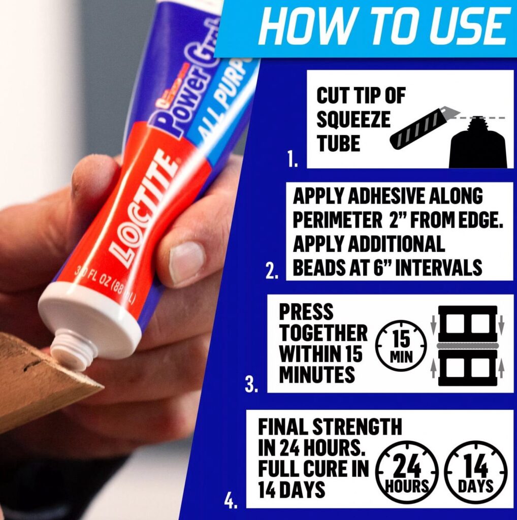 Loctite Power Grab All Purpose Construction Adhesive (White, 6 fl oz) 3esa5