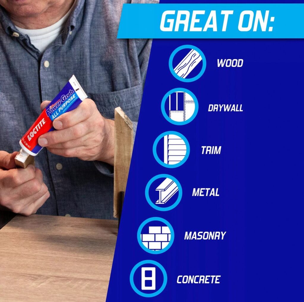 Loctite Power Grab All Purpose Construction Adhesive (White, 6 fl oz) 3esa5