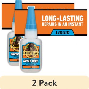 Gorilla Glue Super Glue Gel Impact Tough Adhesive (Clear, 2 Pack, 0.5 oz) jhy2c